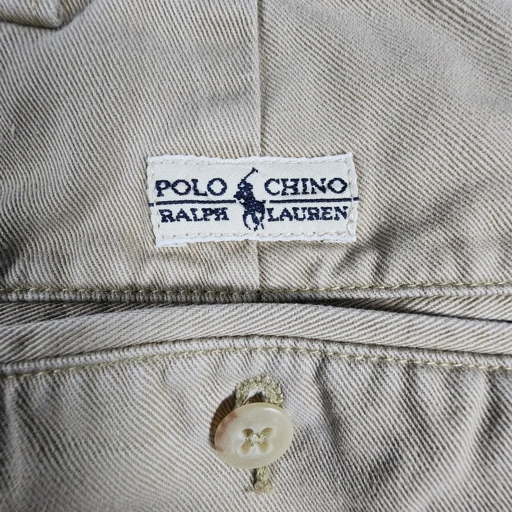 Polo Ralph Lauren Andrew Pant Mens 38x30 Fit 36x29 Tan Pleated Chinos VTG